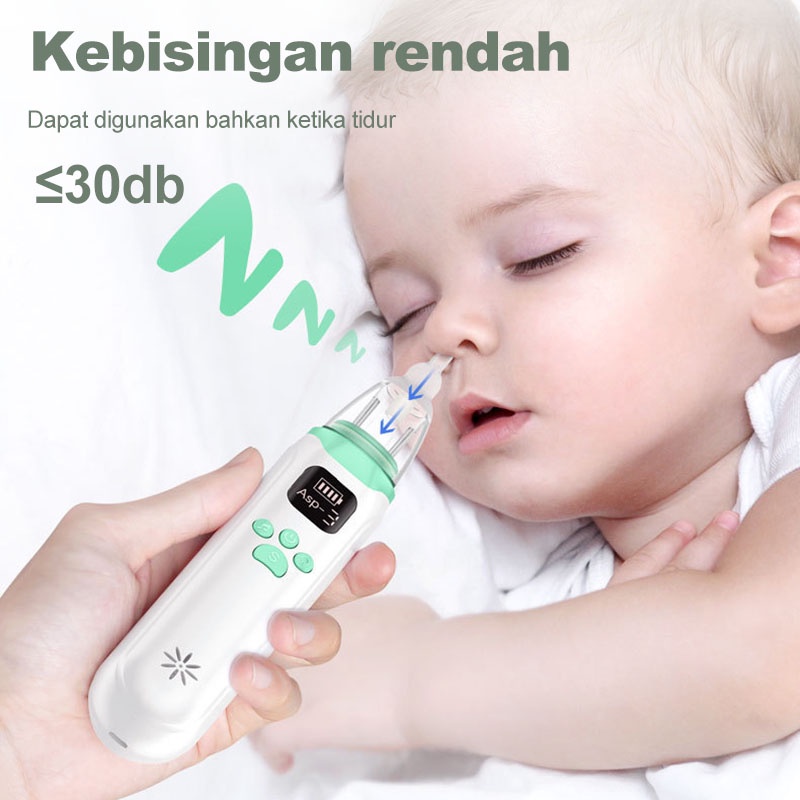 AmazeFan penyedot ingus bayi elektrik aspirator hidung bayi safe alat sedot ingus bayi 3 tingkat yang dapat diatur ＆ musik penenang anak baby nose cleaner untuk flu dan batuk Bahan silikon makanan, usia 0-12 tahun tingkat kebisingan rendah penyedot ingus