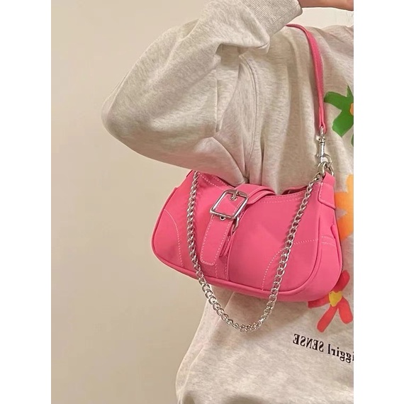 PINK MALL -Tas Ketiak Scrub Vintage Mawar Merah