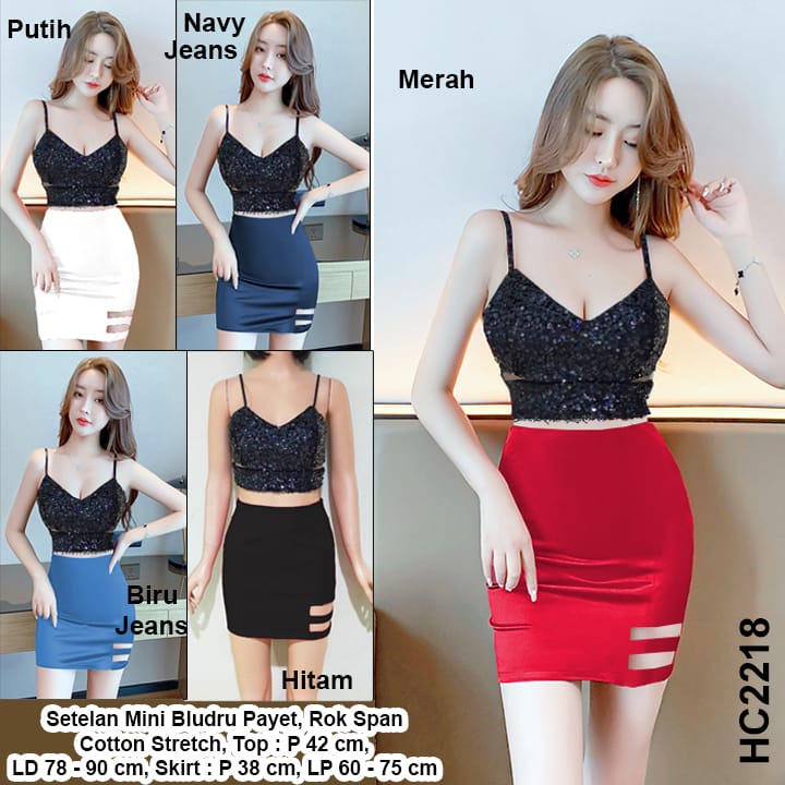 Setelan Mini, Rok Span, Beludru & Katun HC2218
