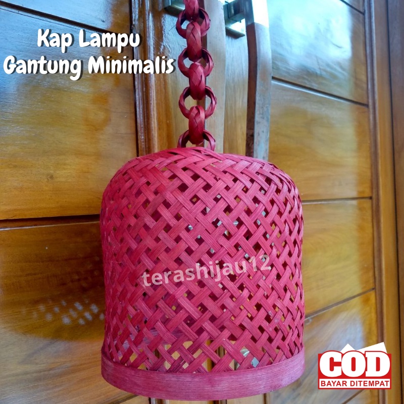Kap Lampu Bambu Gantung Warna Dekorasi Taman