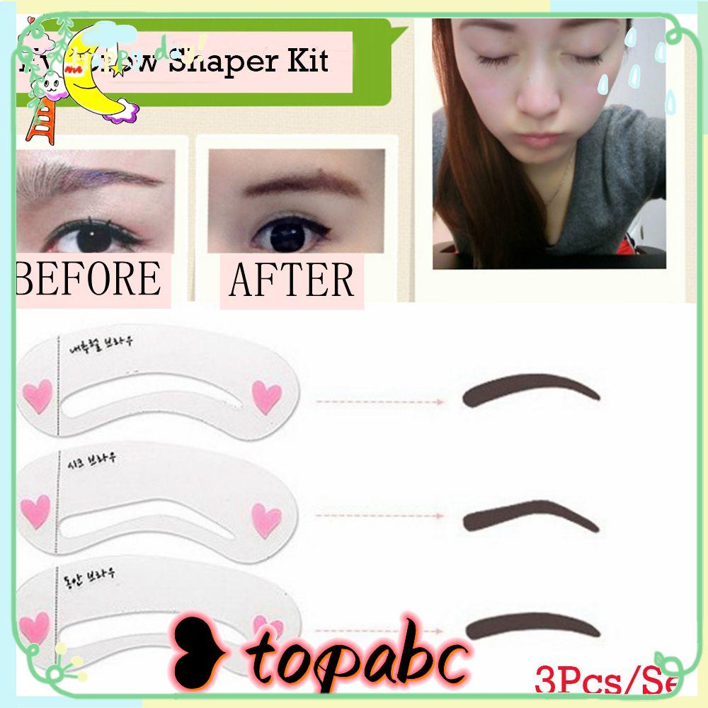 Top 3Pcs/Set Kartu Sariawan Alat Template Aksesoris Kecantikan 3model Stensil Alis Shaper