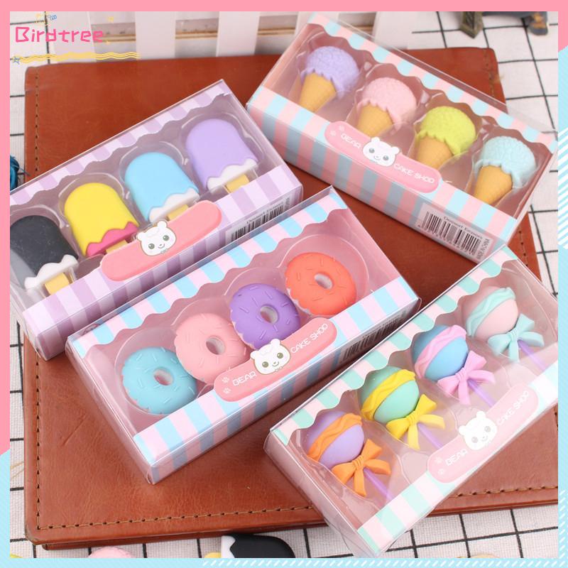 

[Readystock❤️COD]Kartun Kreatif Kotak Hadiah Karet Siswa Festival Hadiah Hadiah Simulasi Makanan Penutup Burger Penghapus- BS