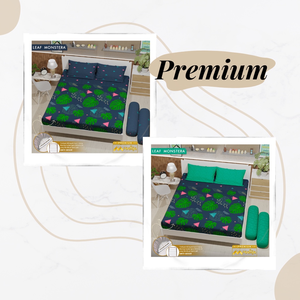 Monalisa Premium Sprei Uk 160/180 - Leaf Monstera