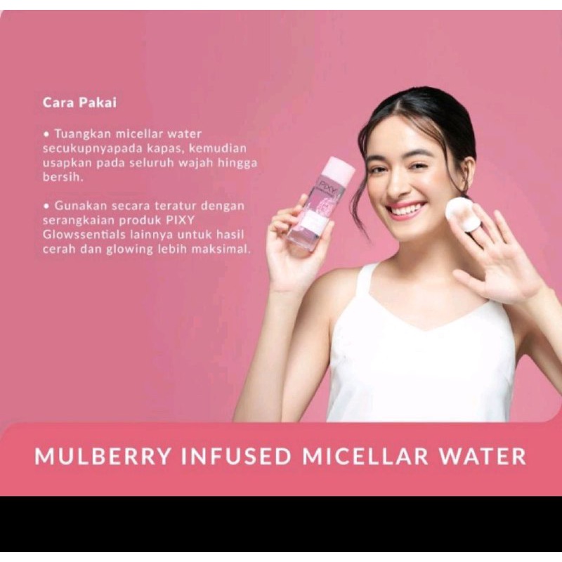 PIXY GLOWSSENTIALS MICELLAR WATER MULBERRY INFUSED PEMBERSIH MAKE UP