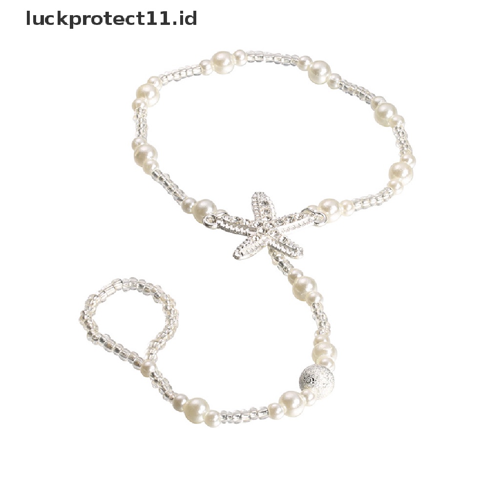 /Fashion Hot// Fashion// Mutiara Barefoot Sandal Anklet Kaki Rantai Toe Cincin Pantai Gelang Wanita Perhiasan.