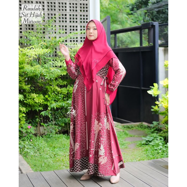 RAUDAH SET HIJAB BY ZR/DRESS MAXMARA LUX BY ZR/GAMIS SET HIJAB SYAR'I BY ZR/SET HIJAB SYAR'I ZR/GAMI