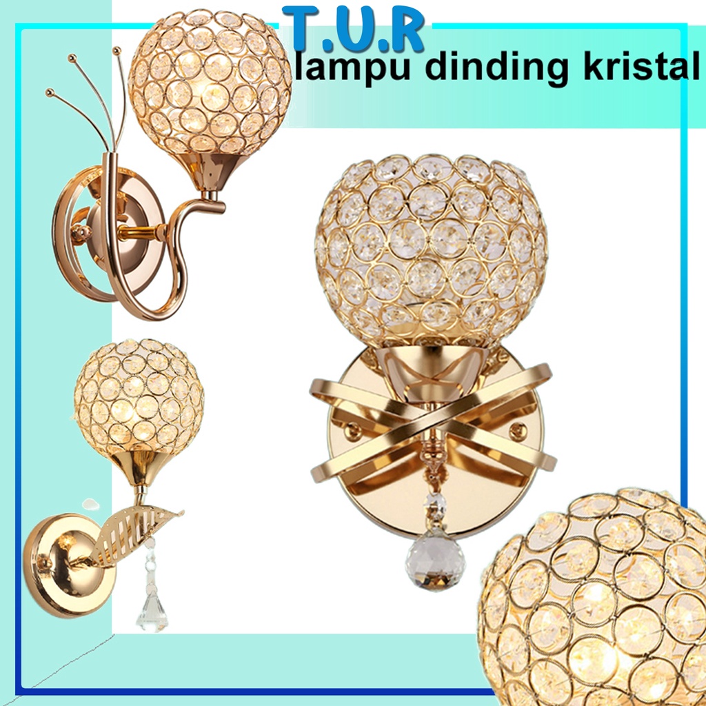 Lampu Dinding Minimalis Kristal Gaya Modern Untuk Dekorasi Rumah Wall lamp E27 Lampu Dinding Gaya Mewah Ringan Lampu Hias Ruang Tamu