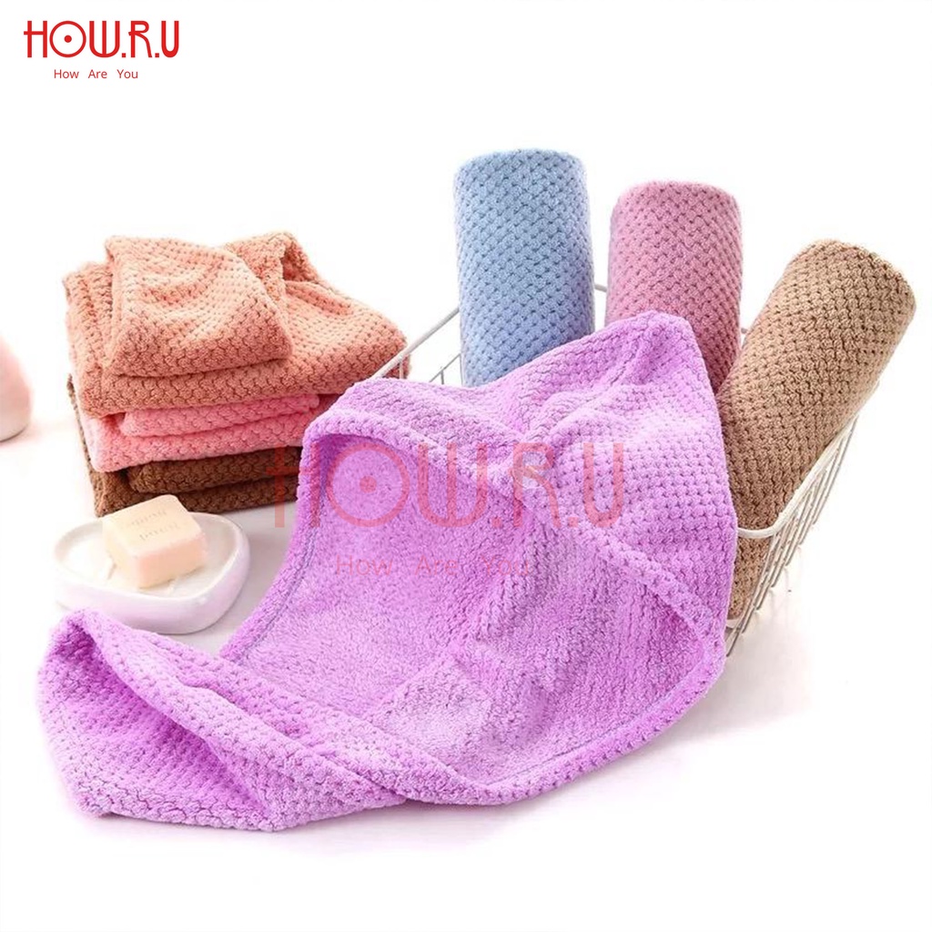 HOW.R.U | Handuk Keramas Microfiber Cepat Kering / Head Towel untuk Rambut Panjang