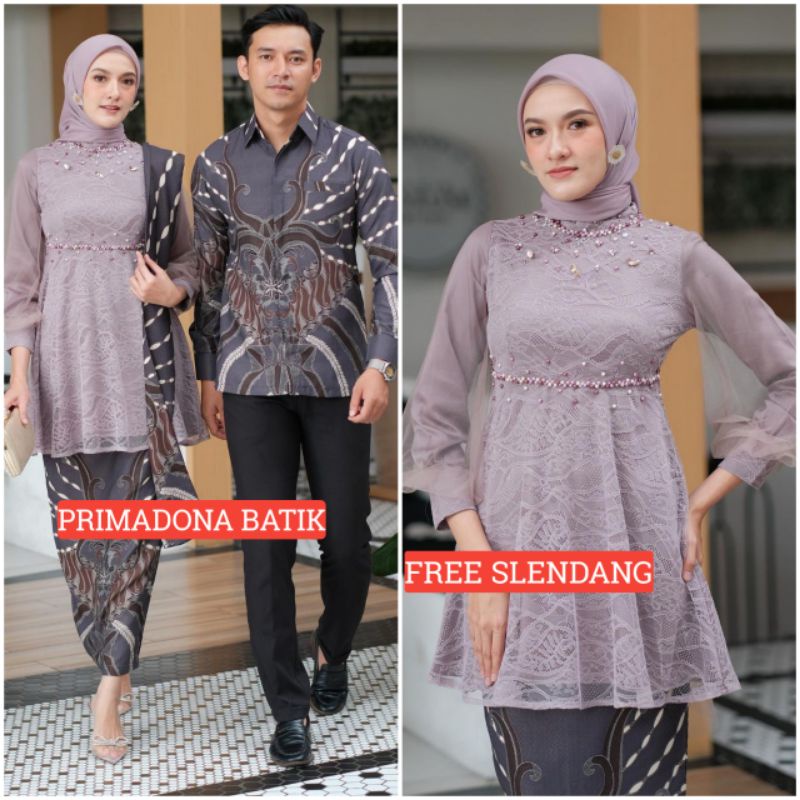 Couple Kebaya Modern Baju Wisuda Tunangan Lamaran Terbaru Baju Batik Brokat Couple  nadine