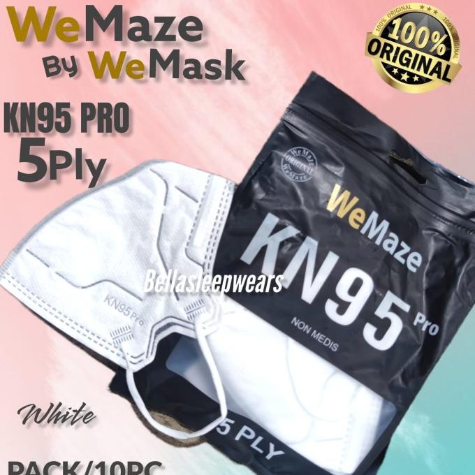 WHITE PRO KN95 WEMASK 5PLY - MASKER KN95 NEW KOREA DESIGN WEMASK PUTIH t-bellasleepwears Segera Dapa