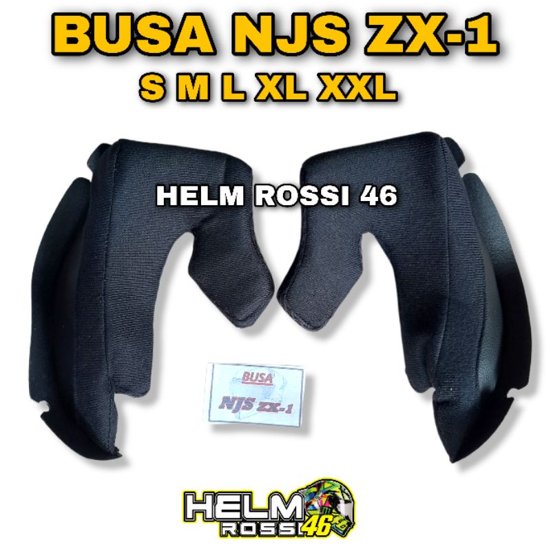 Busa Helm NJS ZX1 ZX-1 ZX 1 ukuran S M L XL XXL Cheek Pad Z X 1 kanan kiri sepasang