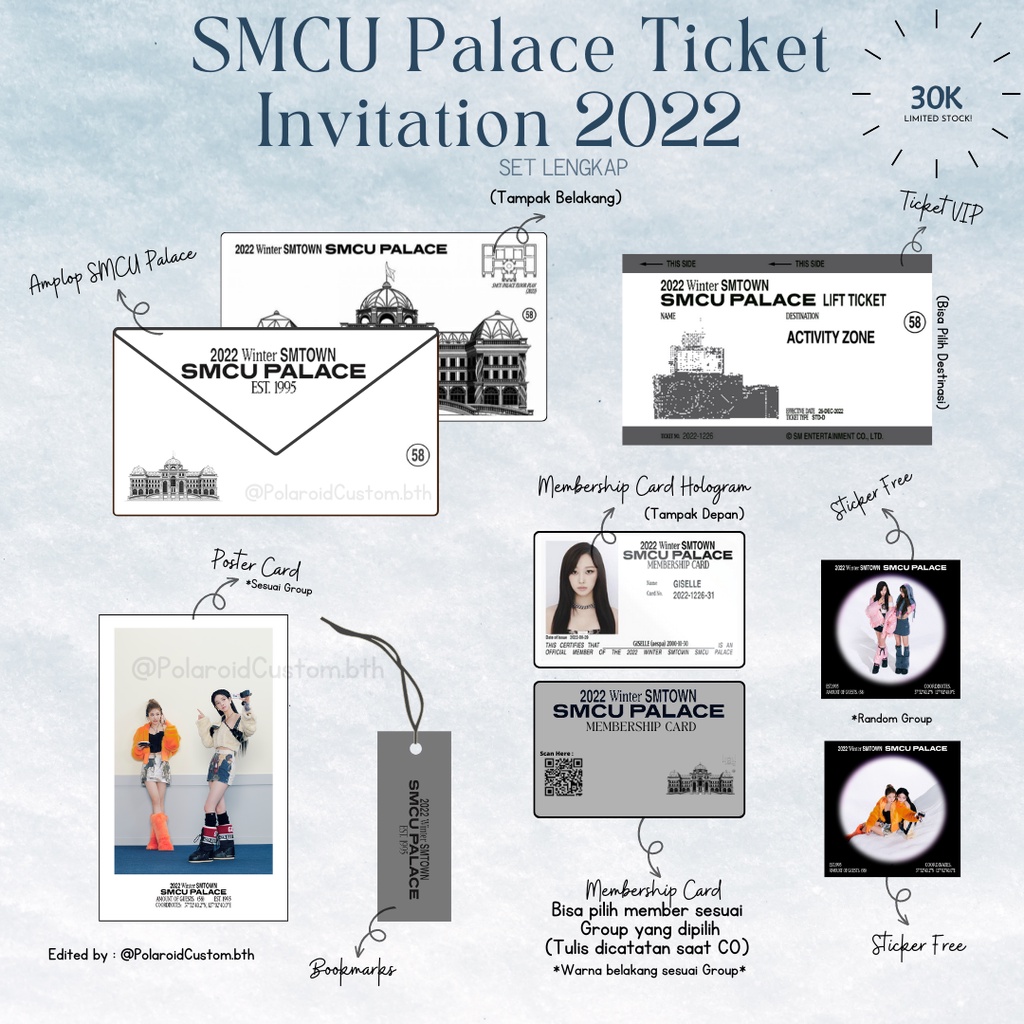SMCU Boarding Pass Ticket Konser SMCU TIKET DAN PASSPORT KWANGYA WINTER SMTOWN SMCU PALACE TICKET IN