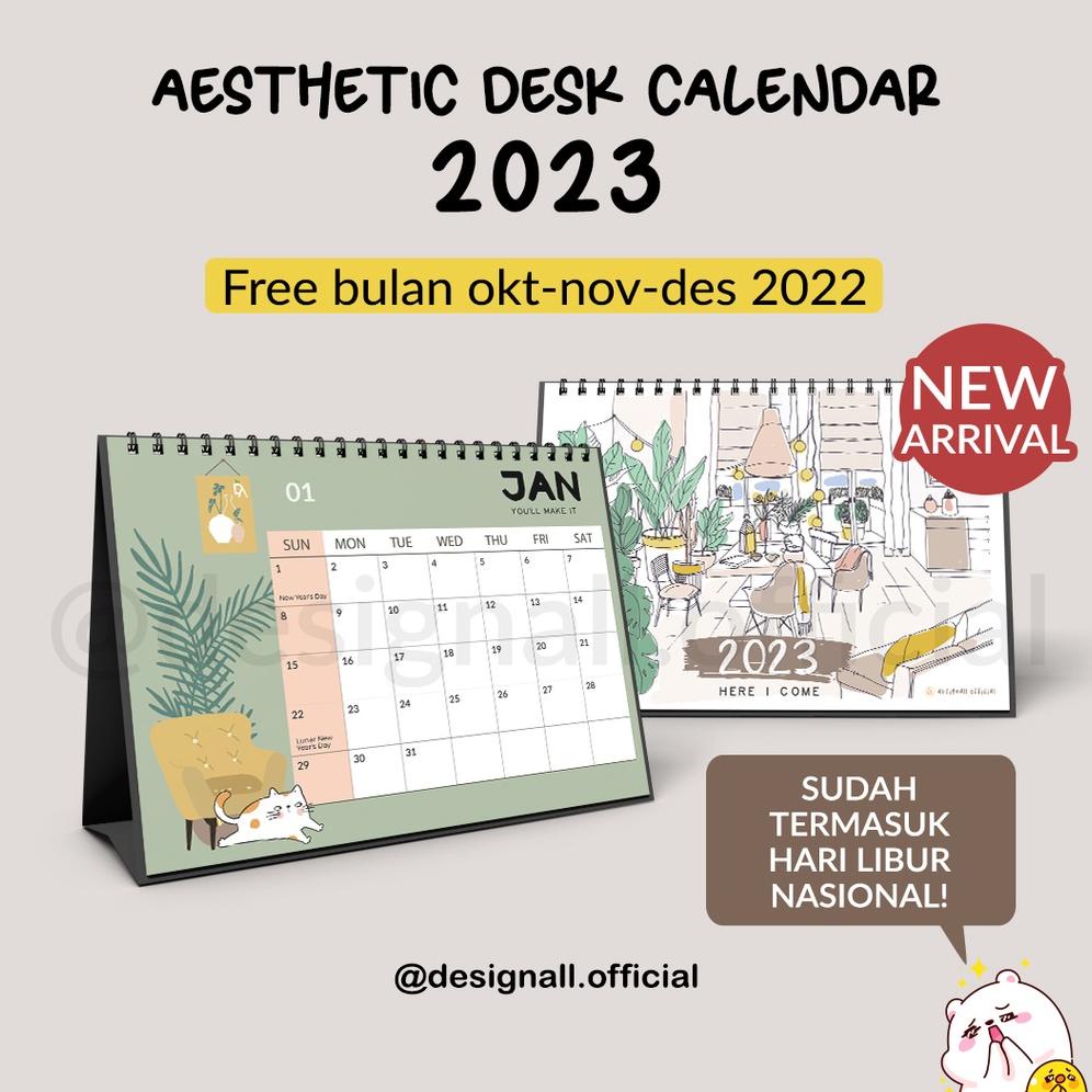 

DESIGNALL KALENDER MEJA / KALENDER DUDUK AESTHETIC TAHUN 2023 SPIRAL FM TERLARISS...,,,,,