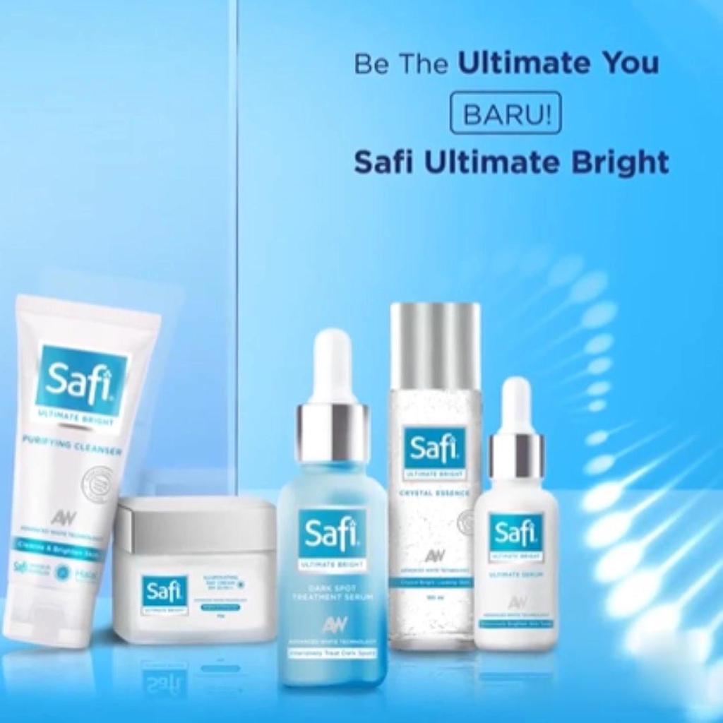 Safi Ultimate Bright SERIES | Hydrating Lotion - Dark Spot Treatment Serum - Crystal Essence - Moisturizer Wajah