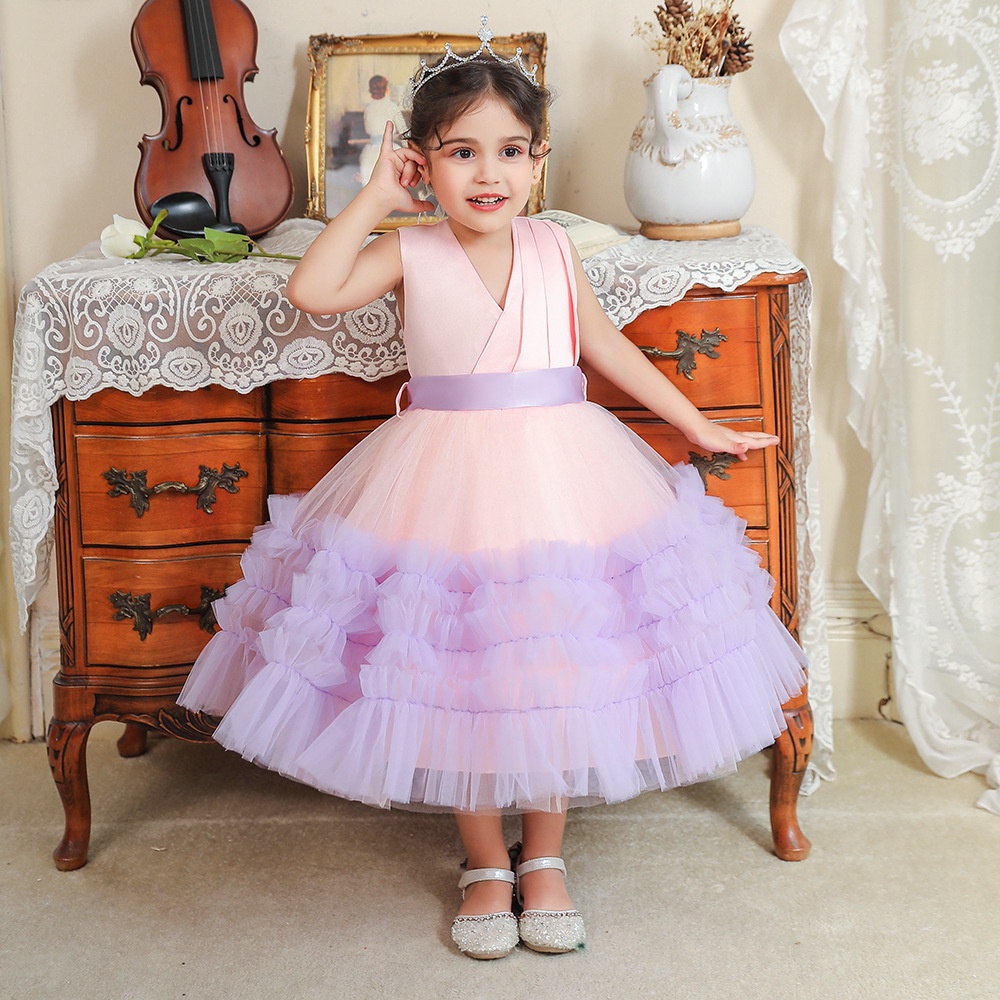 Pesta Natal Gaun Putri Cantik Pesta Anak Perempuan Gorgeous Bloom Kid Dress Party Anak