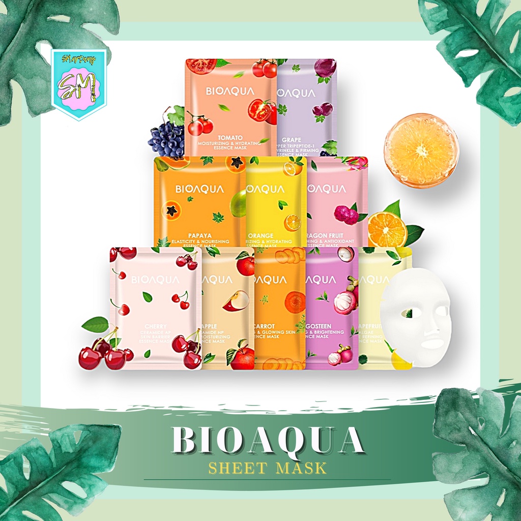 [BPOM] BIOAQUA Sheet Mask Essence | Hydrating Brightening | Face Masker Wajah  | Mencerahkan Anti Jerawat Memutihkan Aging Collagen Flek Keriput Pori