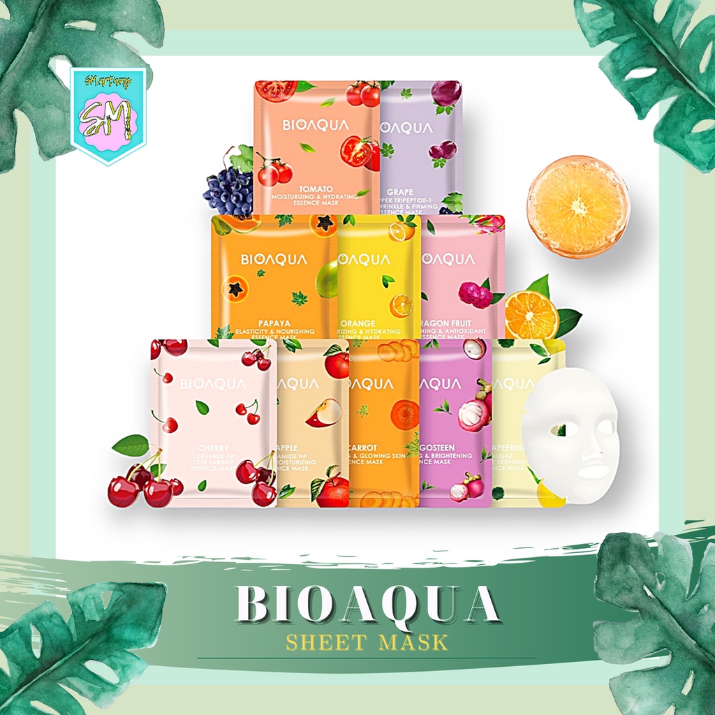 [BPOM] BIOAQUA Sheet Mask Essence | Hydrating Brightening | Face Masker Wajah  | Mencerahkan Anti Jerawat Memutihkan Aging Collagen Flek Keriput Pori