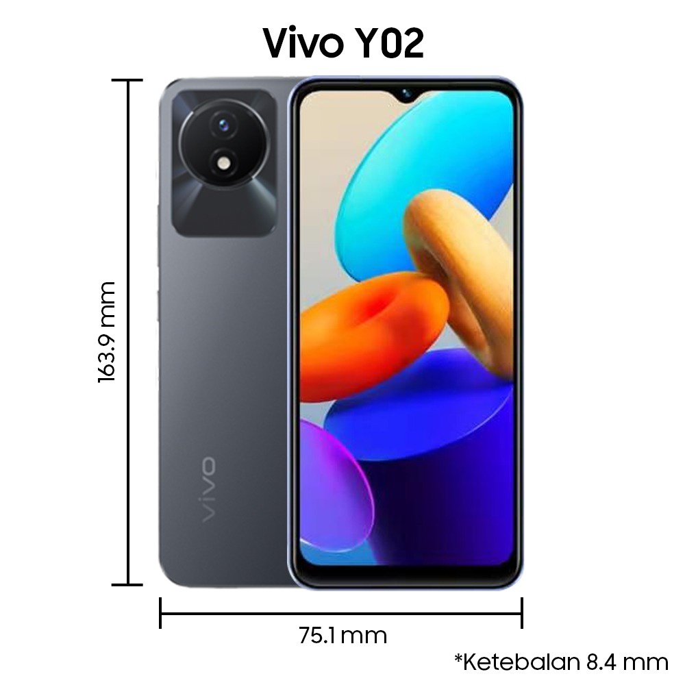 VIVO Y02 3/32 RAM 3 ROM 32 GB 3GB 32GB HP Smartphone Android