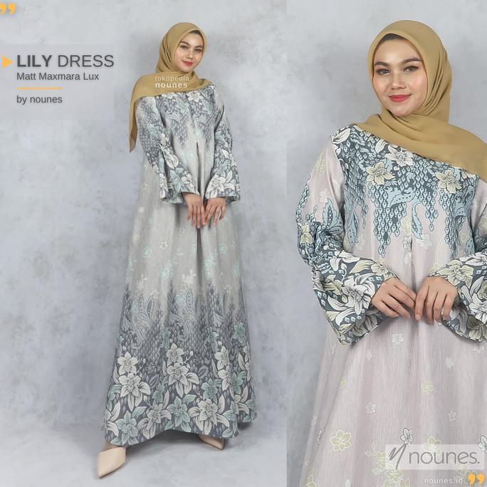 NOUNES LILY DRESS Gamis Wanita Muslim Syari Maxmara Lux Simple elegan