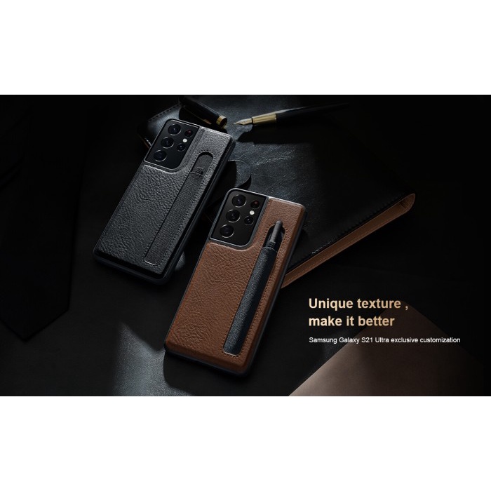 Nillkin Aoge Leather with pen Holder Case Samsung Galaxy S21 Ultra 5G Original