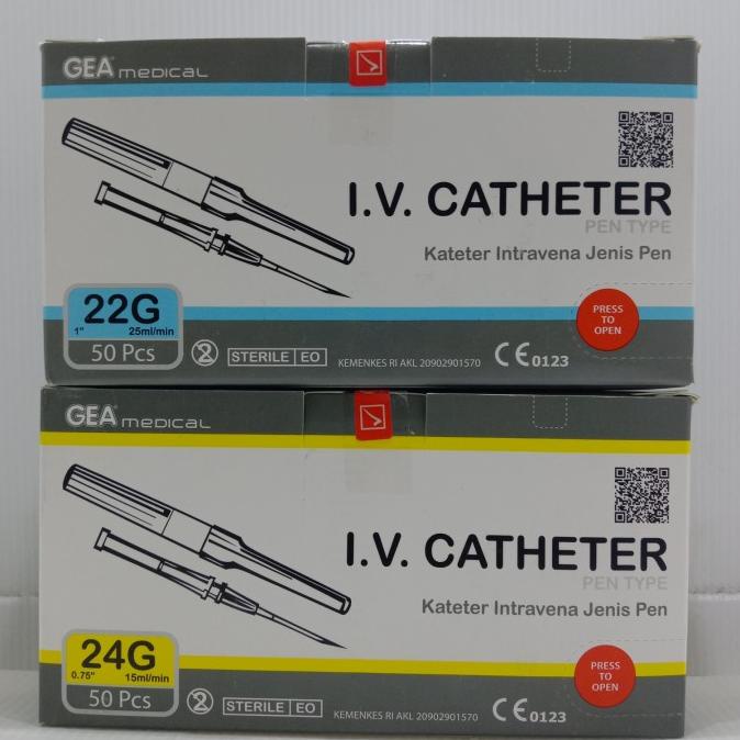 jarum infus abbocath GEA 18g, 20g, 22g, 24g isi 50pcs
