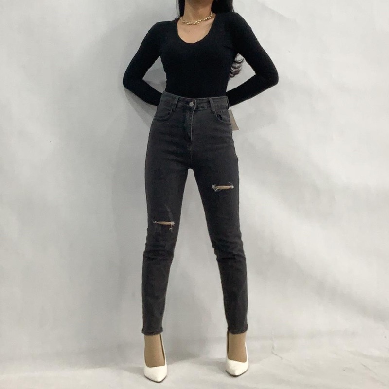 [LUXE.DLABEL] - E83 Jeans | Celana panjang Highwaist wanita Jeans import premium Jeans wanita polos ripped jeans High waist jeans wanita bkk Skinny Jeans High waist Baggy jeans Wideleg Jeans Kulot jeans Boyfriend jeans Wanita Kargo Jeans bangkok