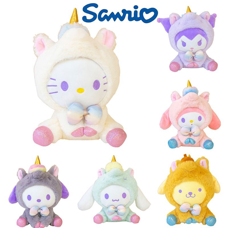 Soft-touch Sanrio Kuromi Hellokitty Melody Pachacco Cinnamoroll Unicorn Boneka Mainan Mewah Hadiah Anak