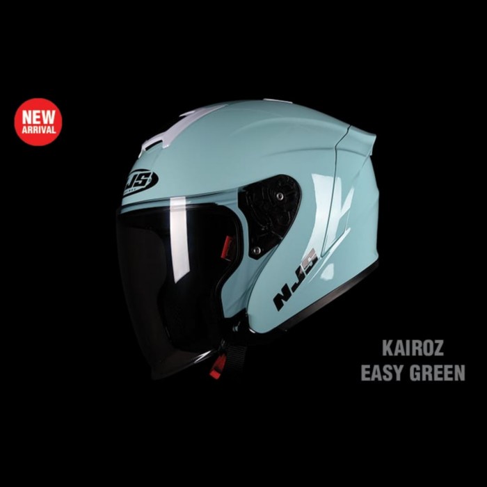 Helm Njs Kairoz Easy Green Glossy Solid Helm Half Face Hijau Glossy Ori