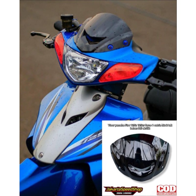 Visor 125zr 125z bahan full akrilik warna hitam kilap universal pnp yamaha 125z 125zr