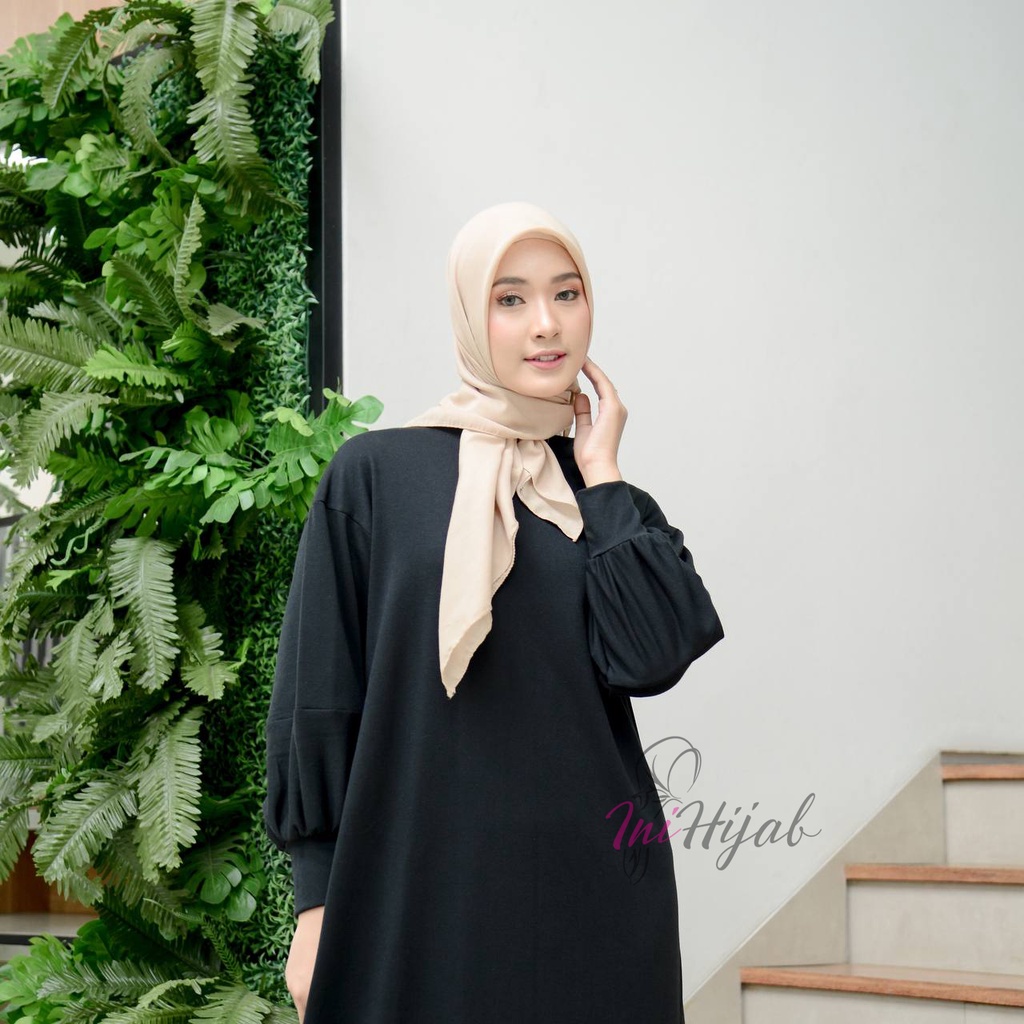 Ini Hijab - Gamis Babyterry / Dress Babyterry Lengan Balon / Lea Dress Babyterry