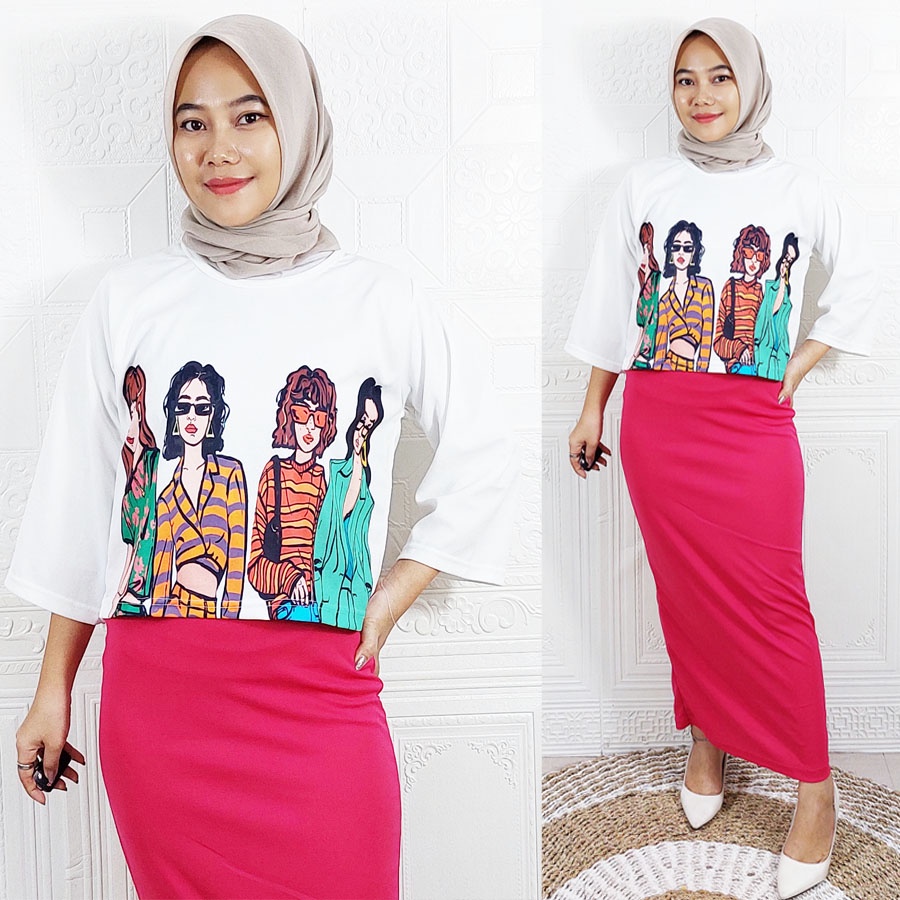 ONE SET 4 PEREMPUAN ROK DAN BAJU HANUM SET WANITA CANTIK VIRAL CARLINA MASA KINI