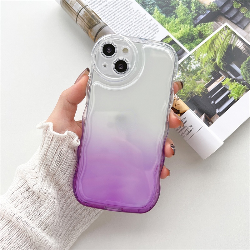 Soft Case TPU Warna Gradasi Untuk IPhone 14 13 12 11 Pro Max X XS XR Max 7 8 14 Plus