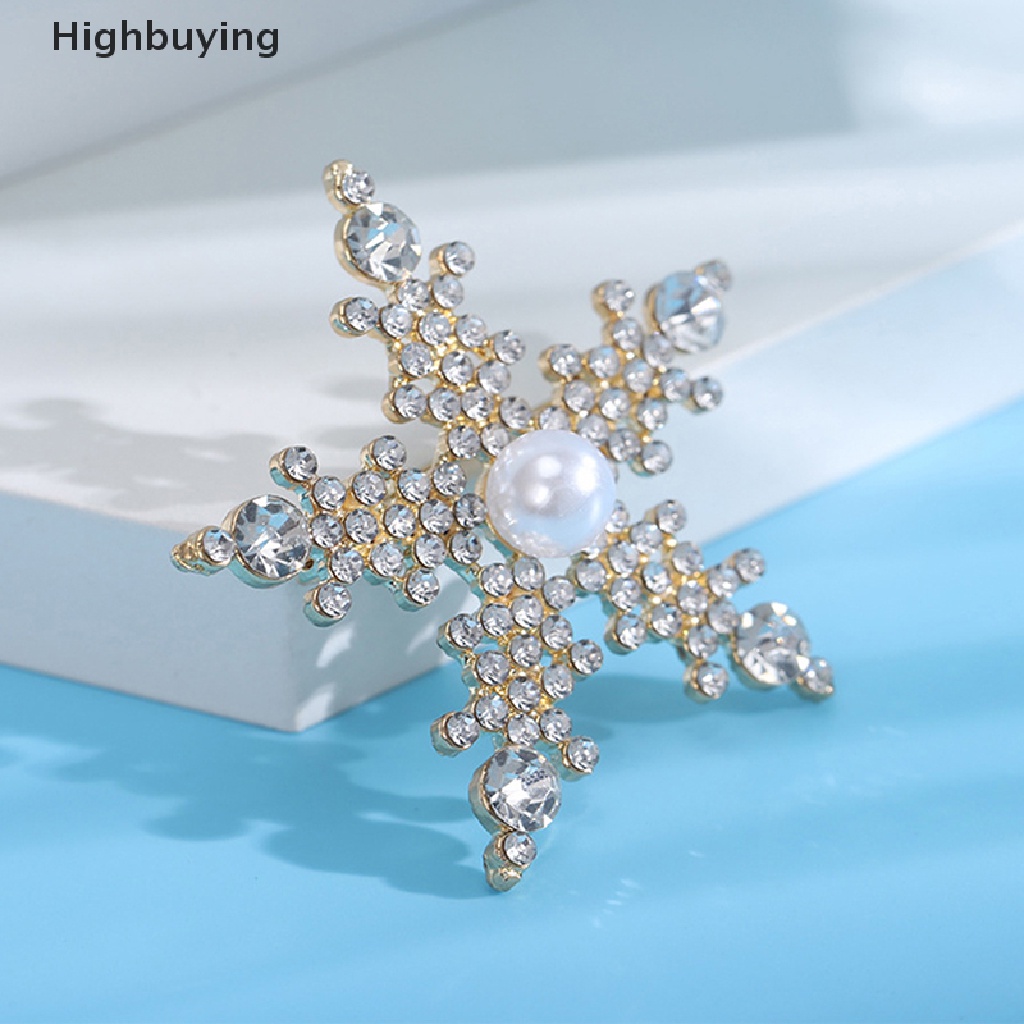 Hbid Bros Snowflake Berlian Imitasi Baru Untuk Wanita Unisex Natal Tahun Baru Pesta Brooch Pin Hadiah Glory