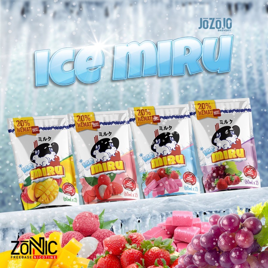 LIQUID MIRU FRUITY ICE SERIES 120ML ( 2 X 60ML ) By JOZOJO