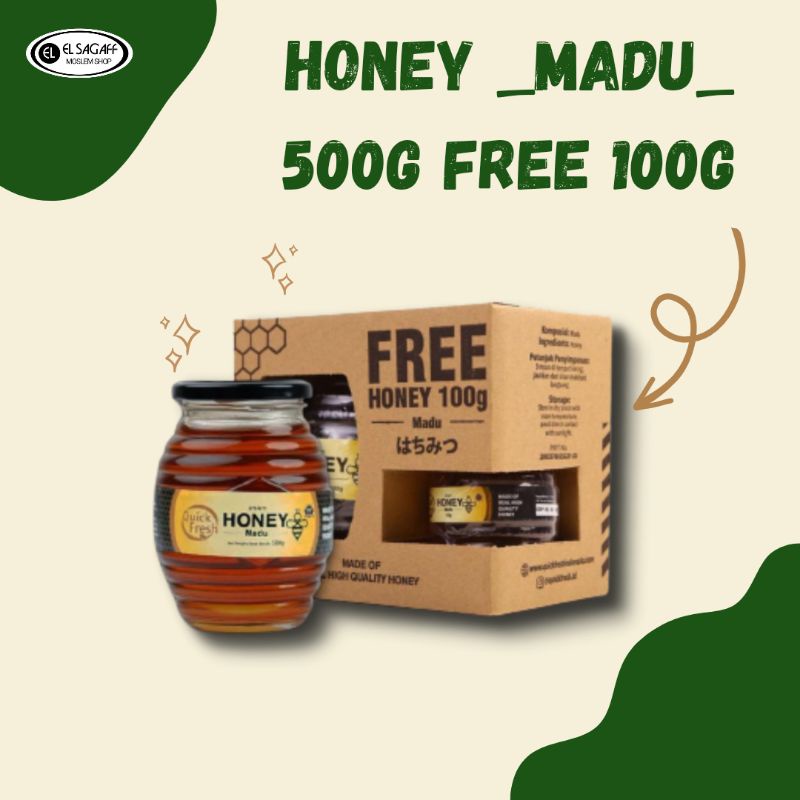 

QUICK FRESH Honey | Berat : 500 gr free 100gr | Kemasan : toples kaca