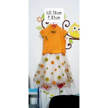 Preloved Cheongsam Qipao Dress Imlek anak size 150