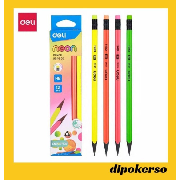 

{M29} DELI NEON Pensil HB Segitiga Satuan 1 pcs