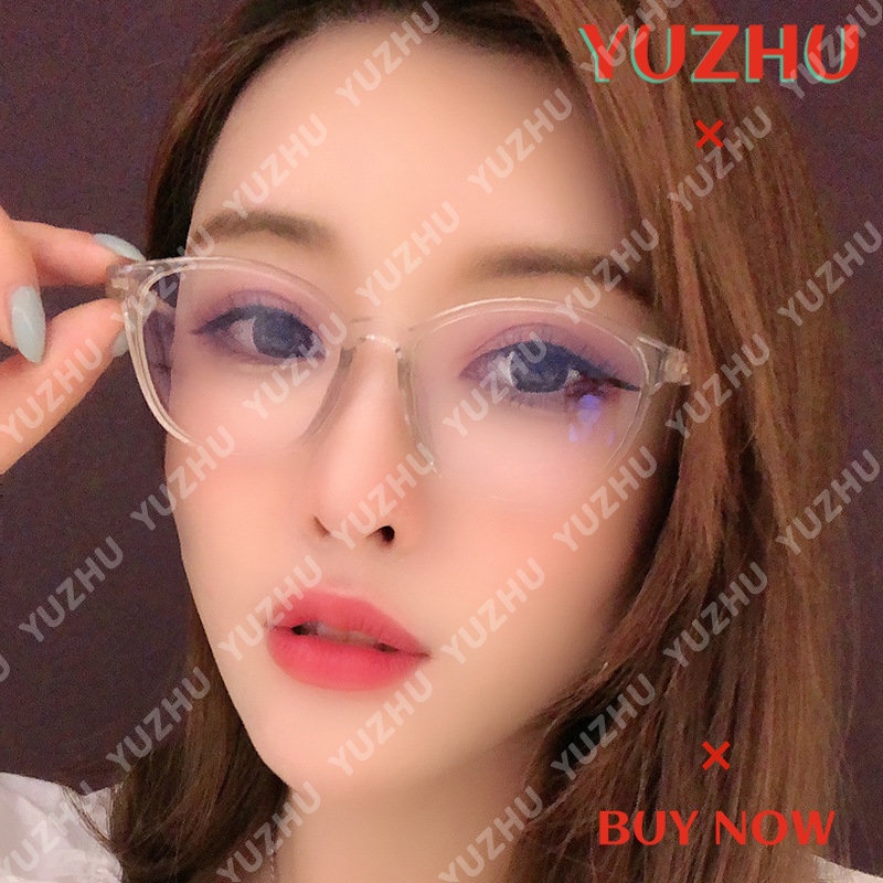 (YUZHU) Kacamata Bingkai Oval Transparan Modis Untuk Wanita Korea Fashion Bingkai Transparan Anti Blue Light Eyeglasses