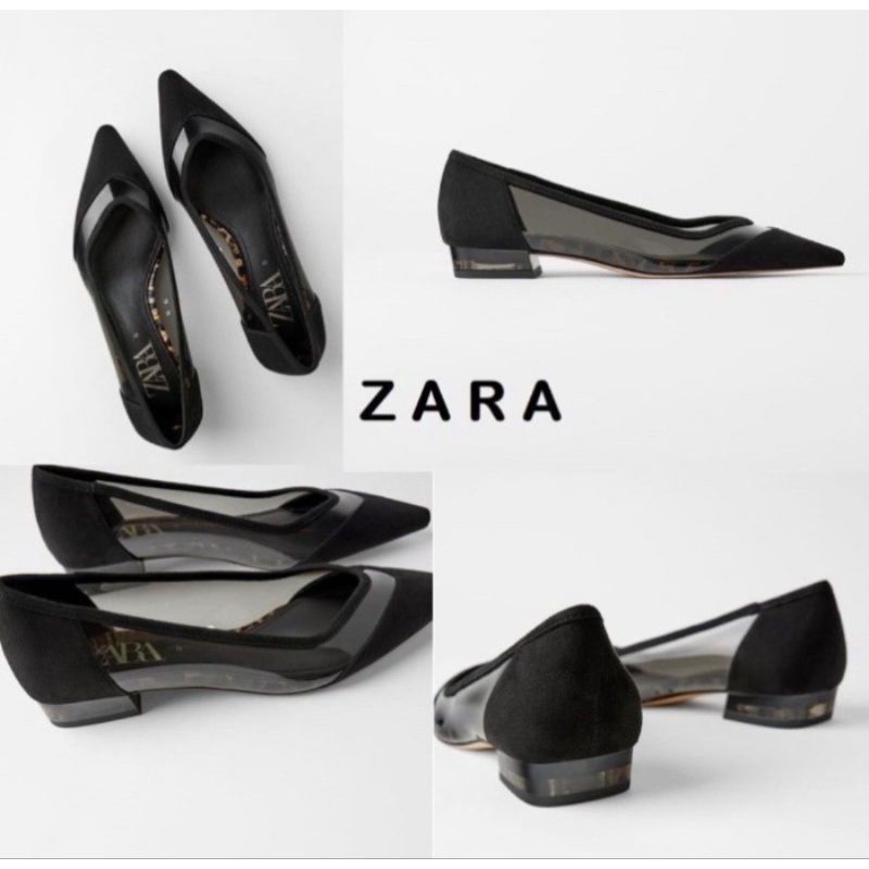 Sepatu ZARA Suede Vinyl Flat Shoes