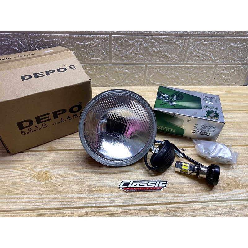 Reflektor DEPO 5,75 inch SET lampu RTD 6 sisi reflektor cb reflektor L2g van van