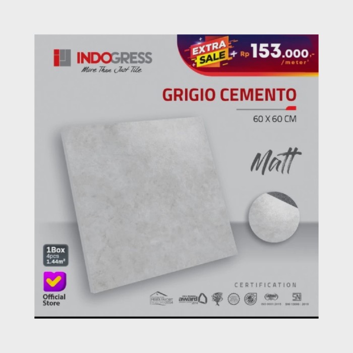 granit indogress 60x60 grigio cemento Dop