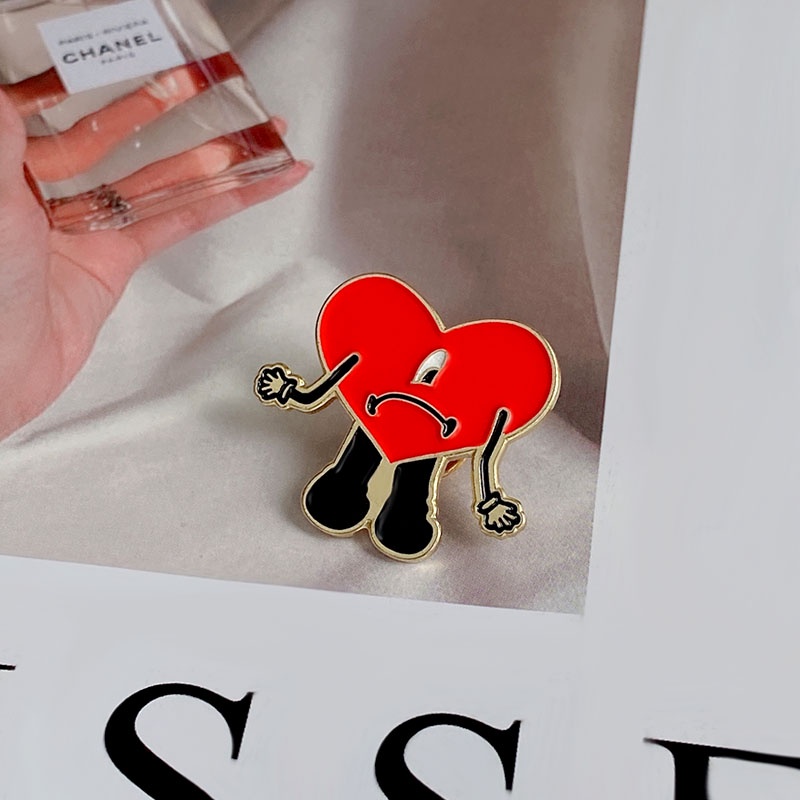 Album Musik Bad Bunny Jantung Bros Musik Hip Hop Aksesori Pakaian Badge Hadiah Perhiasan Untuk Teman