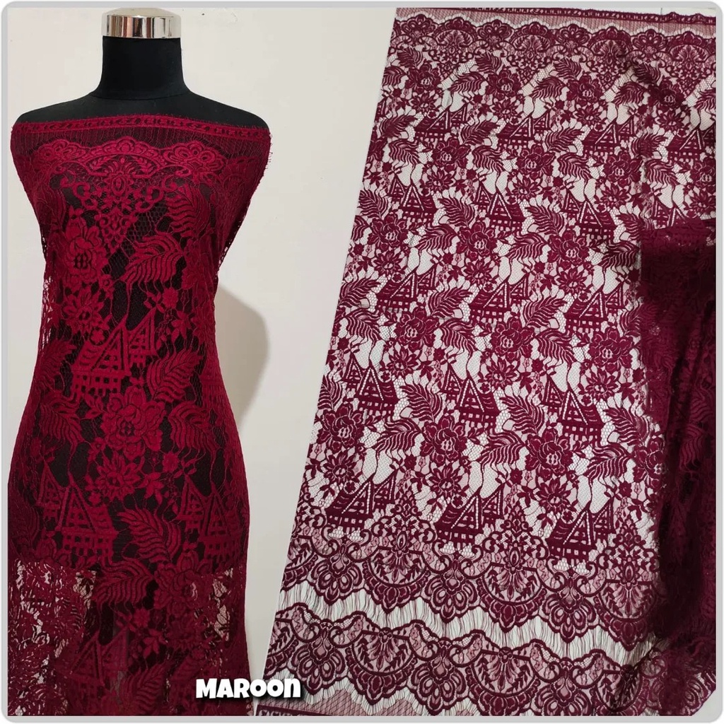 (TERBARU) Bakal kain brokat semi francis katun halus motif rumah adat,Bakal Kain Bahan Kebaya Payet 