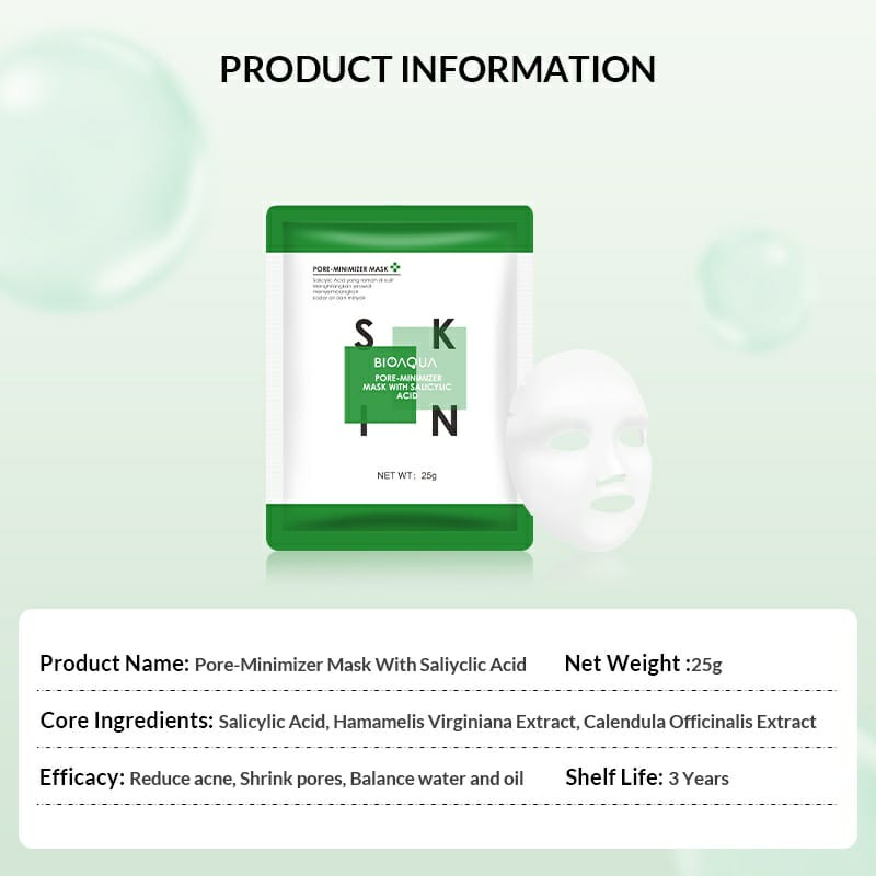 BIOAQUA Saliyclic Acid Sheet Mask 25G Mengecilkan Pori-Pori