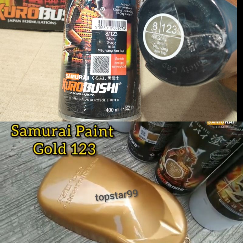 PILOK PILOX CAT SAMURAI GOLD 123  EMAS  400ML CAT SEMPROT SAMURAI AEROSOL KUROBUSHI