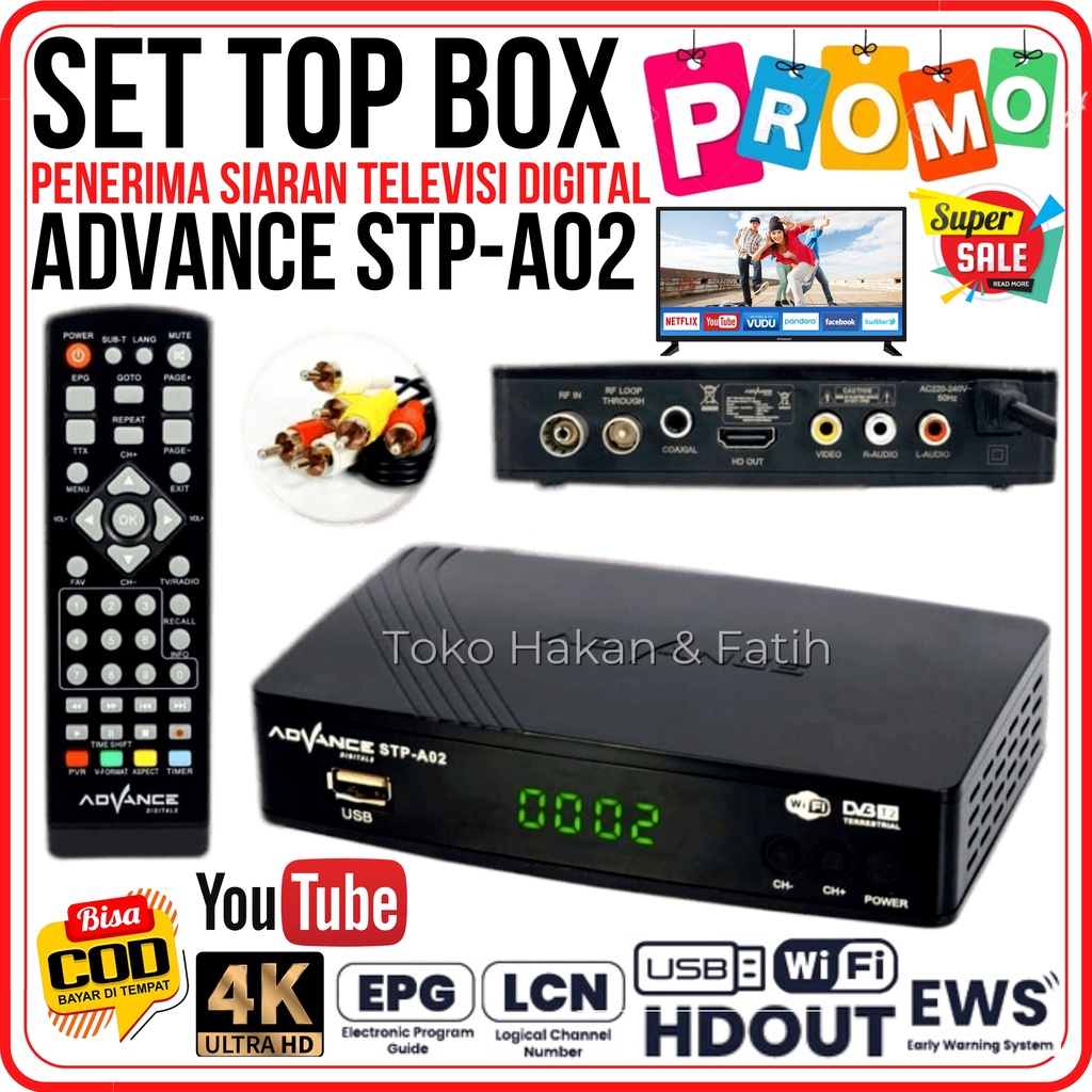 Set Topbox Tv Digital Advance STB Set Top Box TV Digital Receiver Penerima Siaran Full HD/ STB Wifi 