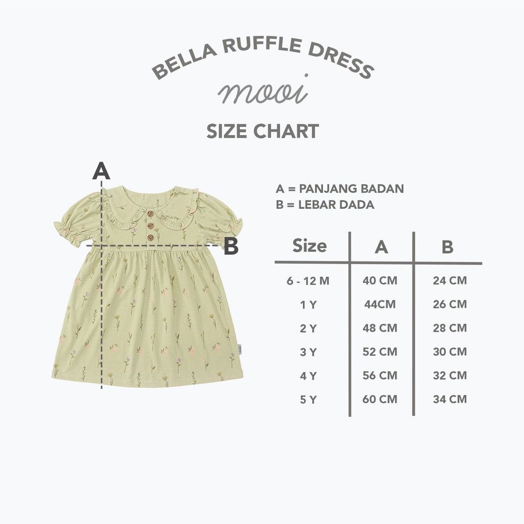 MOOI BELLA RUFFLE DRESS FLOWER / DRESS ANAK PEREMPUAN