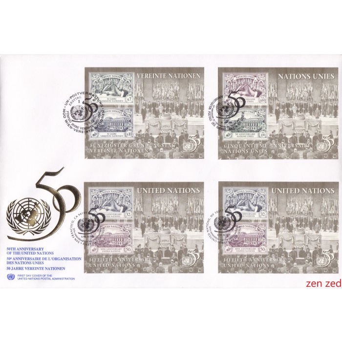 

A229 Perangko FDC UN 1995 The United Nations 1 Pcs Unused