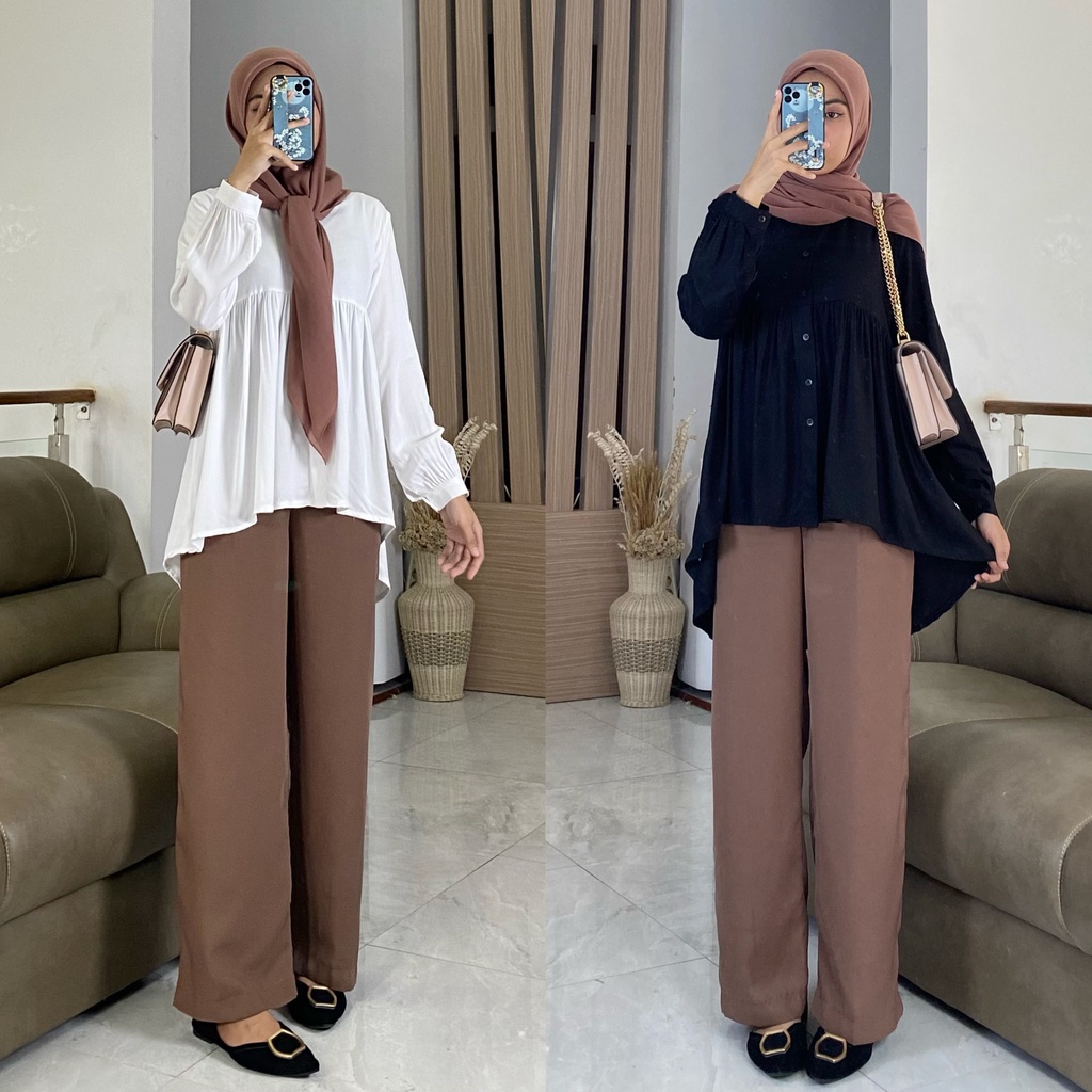 MARISA blouse by ZALFA OUTFIT / blouse polos / kemeja polos / blouse rayon