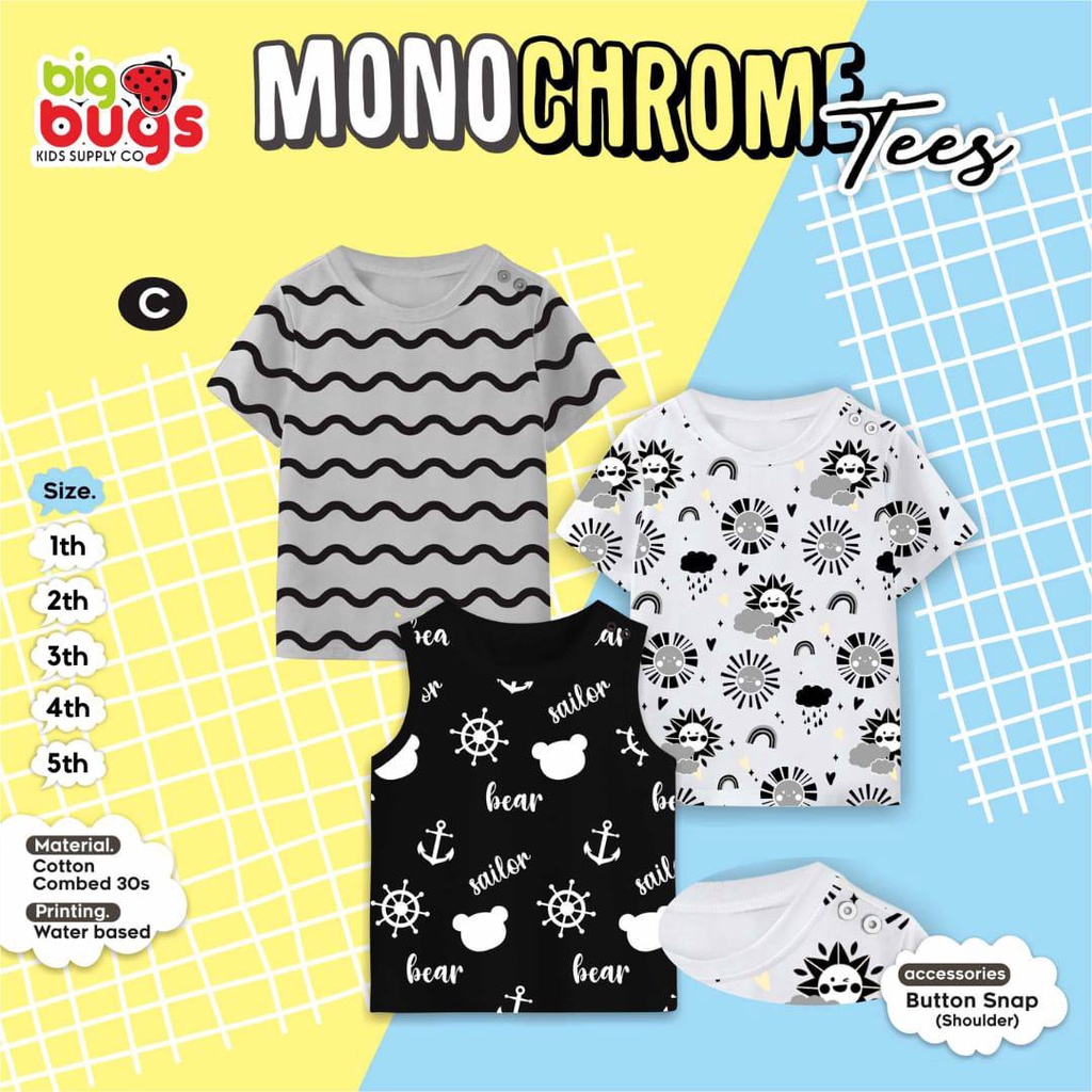 Monochrome Tees 3in1 by Bigbugs